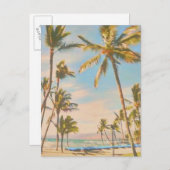PixDezines Vintager hawaiianischer Strand Postkarte (Vorne/Hinten)