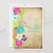 PixDezines VINTAGER HIBISKUS LEIS/LUAU/DIY-Farbsto Einladung (Vorderseite)