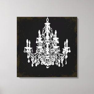 PixDezines Vintager Kronleuchter aus DiY Leinwanddruck
