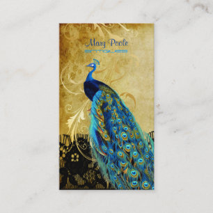 PixDezines Vintager lila Pfau+Spitze/diy Visitenkarte