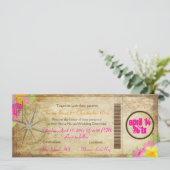 PixDezines Vintager nautischer Boarding Pass/Kompa Einladung (Stehend Vorderseite)