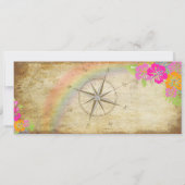 PixDezines Vintager nautischer Boarding Pass/Kompa Einladung (Rückseite)