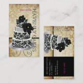 PixDezines Vintager Schwarzgebäck/Pâtisserie Visitenkarte (Vorne/Hinten)