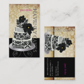 PixDezines Vintager Schwarzgebäck/Pâtisserie Visitenkarte (Vorne/Hinten)