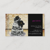 PixDezines Vintager Schwarzgebäck/Pâtisserie Visitenkarte (Rückseite)