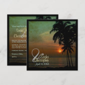 PixDezines Vintager Sonnenuntergang/Luau Einladung (Vorne/Hinten)