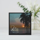 PixDezines Vintager Sonnenuntergang/Luau Einladung (Stehend Vorderseite)