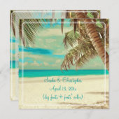 PixDezines Vintager Strand, tropisches Paradies Einladung (Vorne/Hinten)