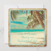 PixDezines Vintager Strand, tropisches Paradies Einladung (Vorderseite)