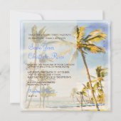 PixDezines Vintager Strand, tropisches Paradies Einladung (Rückseite)