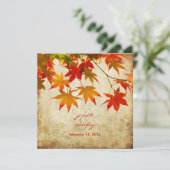PixDezines Vintages Ahorn-Blätter/Herbstereignis Einladung (Stehend Vorderseite)