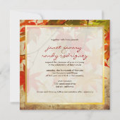 PixDezines Vintages Ahorn-Blätter/Herbstereignis Einladung (Rückseite)