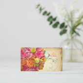 PixDezines Vintages Bouquet, Blumenfarben/Farbtöne Visitenkarte (Stehend Vorderseite)