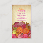 PixDezines Vintages Bouquet, Blumenfarben/Farbtöne Visitenkarte (Rückseite)