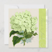 PixDezines Vintages grünes Hydrangea Einladung (Vorderseite)