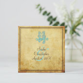 PixDezines Vintages Seepferd / Einladungen (Stehend Vorderseite)