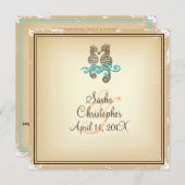 PixDezines Vintages Seepferd / Einladungen (Vorne/Hinten)