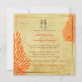 PixDezines Vintages Seepferd+Korallen Einladung (Rückseite)