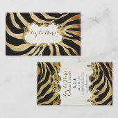 PixDezines Vintages Zebra/Imitat Perchment Visitenkarte (Vorne/Hinten)