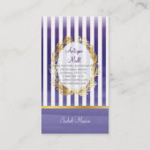 PixDezines violette Streifen Visitenkarte (Rückseite)