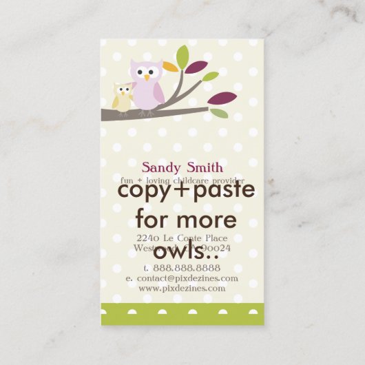 PixDezines Visitenkarte (Rückseite)