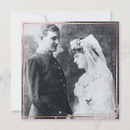 PixDezines Vow Renewal/Imitat Rose Gold/Weißer Mar Einladung (Rückseite)