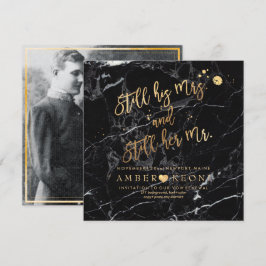 PixDezines Vow Renewal/Imitate Gold/Schwarzer Marm Einladung