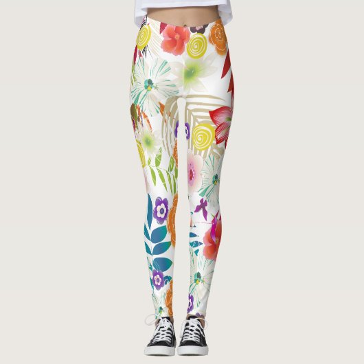 PixDezines Wailea/Hibiskus/DIY Bckgrnd Leggings (Vorderseite)