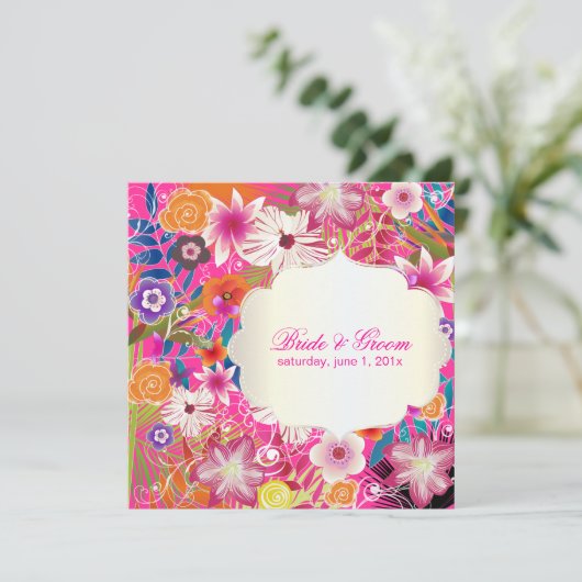 PixDezines Wailea/Tagey Hintergrund Einladung (Stehend Vorderseite)