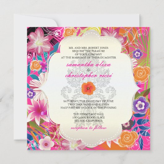 PixDezines Wailea/Tagey Hintergrund Einladung (Rückseite)