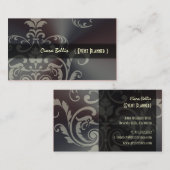 PixDezines Wappen Damask+Bürstenstahl Visitenkarte (Vorne/Hinten)