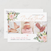 PixDezines Wasserfarbe Baumwolle + Rose, Mädchen G Postkarte (Vorne/Hinten)