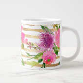 PixDezines Wasserfarbe/Blume/Rranunkulus/Gold Jumbo-Tasse (Rechts)