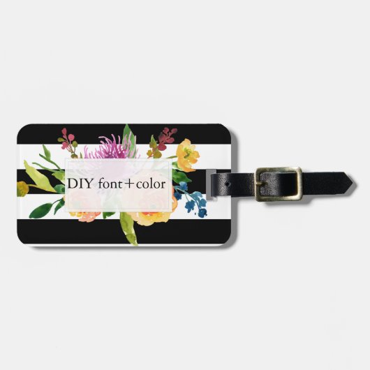 PixDezines Wasserfarbe/Blüte Gepäckanhänger (Vorderseite horizontal)