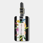 PixDezines Wasserfarbe/Blüte Gepäckanhänger (Vorderseite vertikal)