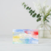 PixDezines Wasserfarbe Moderne Wellen, Pastellfarb Visitenkarte (Stehend Vorderseite)