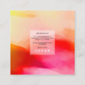 PixDezines Wasserfarbe Moderne Wellen, Sonnenaufga Quadratische Visitenkarte (Rückseite)