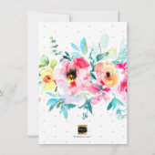 PixDezines Wasserfarbe, Pink Ranunculus Kinderdusc Einladung (Rückseite)