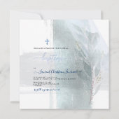 PixDezines Wasserfarbe Pinselstrich, Baptême garço Einladung (Rückseite)