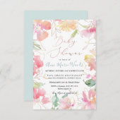 PixDezines Wasserfarbe Platterbsen Kinderdusche Einladung (Vorne/Hinten)