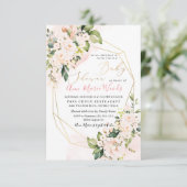 PixDezines Wasserfarbe Rose Kinderdusche Einladung (Stehend Vorderseite)