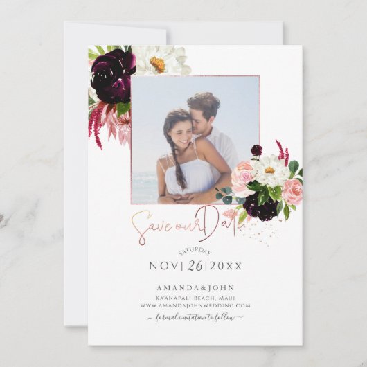 PixDezines Wasserfarbe Rustikales Blut, Save the D Einladung (Vorderseite)