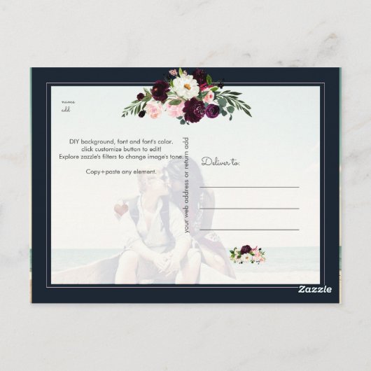 PixDezines Wasserfarbe Rustikales Blut, Save the D Postkarte (Rückseite)