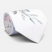 PixDezines Wasserfarbe Staubblau Rosen Krawatte (Gerollt)