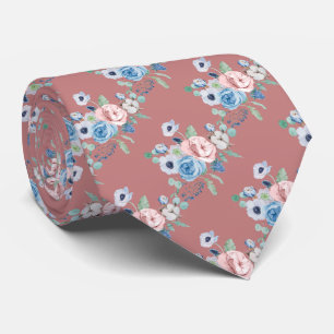 PixDezines Wasserfarbe Staubblauer Rosen Pfingstro Krawatte