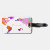 PixDezines Wasserfarbe/Weltkarte/DIY-Hintergrund Gepäckanhänger (Rückseite horizontal)