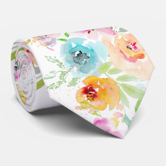 PixDezines Wasserfarbe zarte Frühjahrsblüte Krawatte