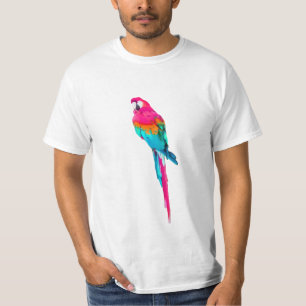 PixDezines Wasserfarben Ara/Rosa T-Shirt