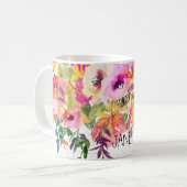 PixDezines Wasserfarben Frühling+Imitate Goldene S Kaffeetasse (Vorderseite Links)