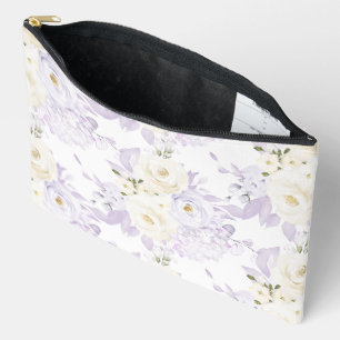 PixDezines Wasserfarben-Rosen Hazy Lila Creme Zubehörtasche
